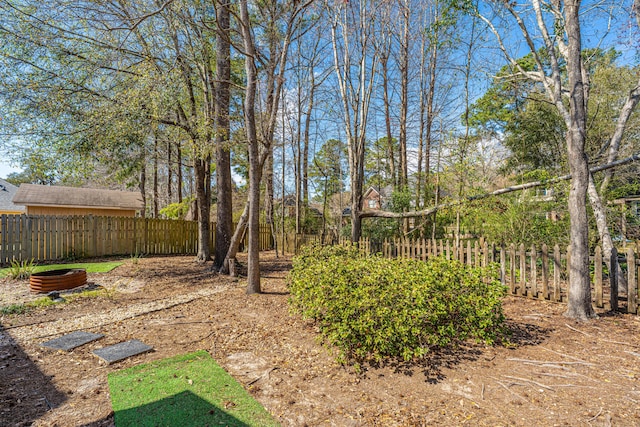 view of yard featuring fence