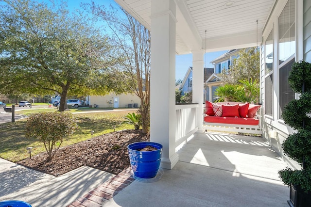 view of patio featuring covered porch