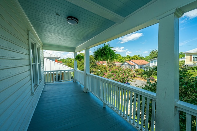 deck with covered porch