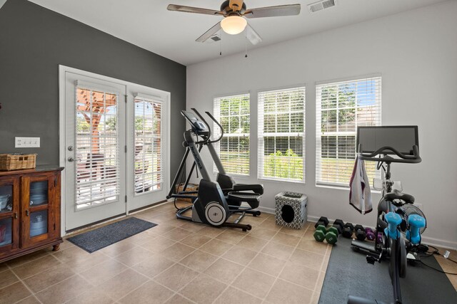 216 Goldfinch Ln, Summerville, SC 29485 - workout room featuring ceiling fan and baseboards