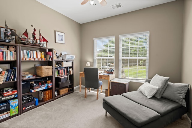 216 Goldfinch Ln, Summerville, SC 29485 - carpeted office featuring ceiling fan