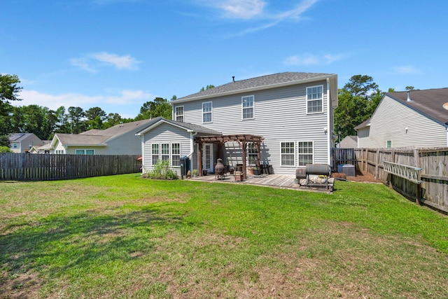 216 Goldfinch Ln, Summerville, SC 29485 - rear view of house with a pergola and cooling unit