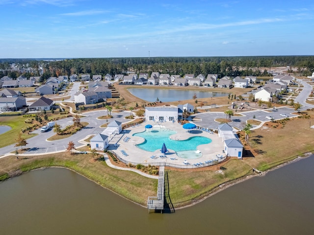 209 Celestial Blvd, Summerville, SC 29486 - aerial perspective of suburban area featuring a pool and a large body of water