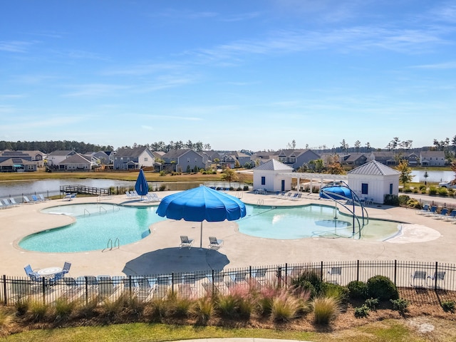 209 Celestial Blvd, Summerville, SC 29486 - community pool with a residential view, a patio, and fence