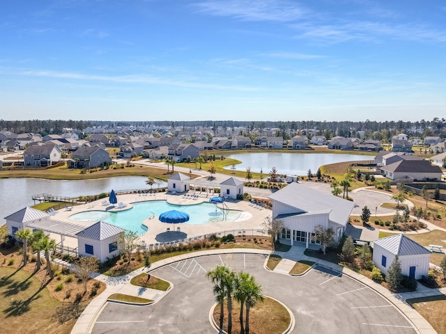 209 Celestial Blvd, Summerville, SC 29486 - aerial view of residential area featuring a large body of water and a pool