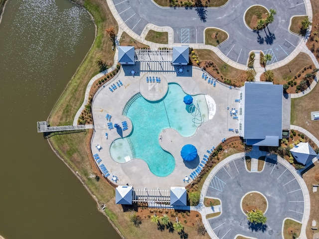 209 Celestial Blvd, Summerville, SC 29486 - drone / aerial view of a pool area and a nearby body of water