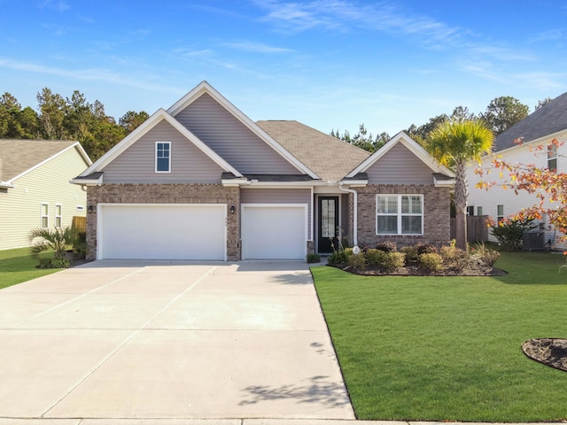 209 Celestial Blvd, Summerville, SC 29486 - view of front of property with concrete driveway, a front lawn, an attached garage, and brick siding