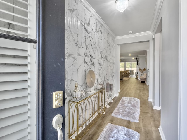 209 Celestial Blvd, Summerville, SC 29486 - foyer entrance with ornamental molding, wood finished floors, and baseboards
