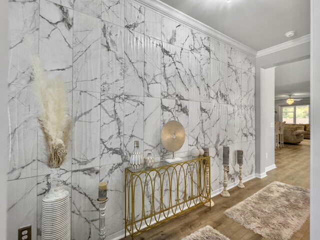 209 Celestial Blvd, Summerville, SC 29486 - hall featuring ornamental molding and wood finished floors