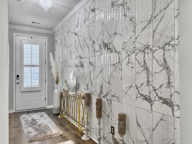 209 Celestial Blvd, Summerville, SC 29486 - doorway featuring crown molding and wood finished floors