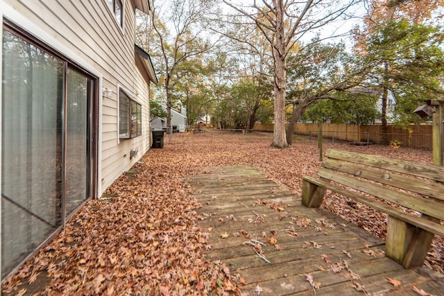 view of yard with a deck