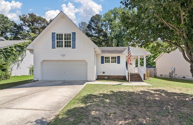 5052 Hidden Forest Ln, North Charleston, SC 29420 - traditional-style house with a garage, driveway, a front yard, and a shingled roof