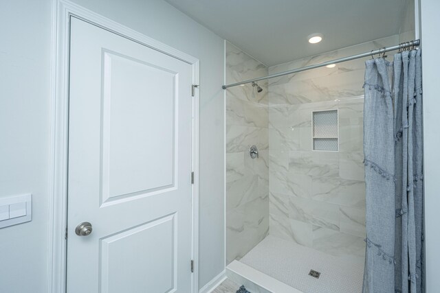 101 Orchid Bloom Cir, Moncks Corner, SC 29461 - full bathroom featuring a marble finish shower and recessed lighting
