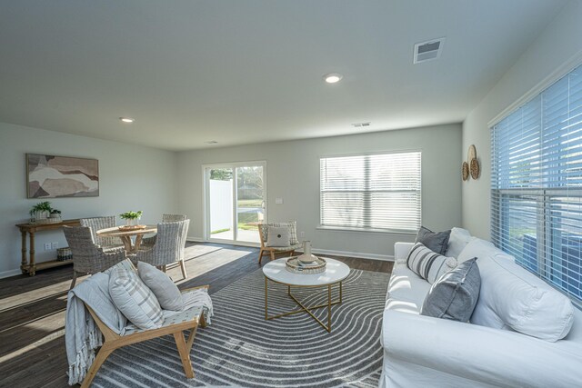 101 Orchid Bloom Cir, Moncks Corner, SC 29461 - living area with wood finished floors, baseboards, and recessed lighting