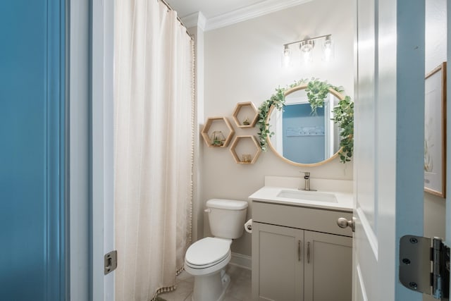 125 Beam St, Huger, SC 29450 - bathroom with toilet, ornamental molding, vanity, tile patterned floors, and baseboards