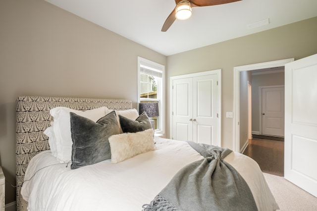 125 Beam St, Huger, SC 29450 - bedroom with a closet, a ceiling fan, and baseboards