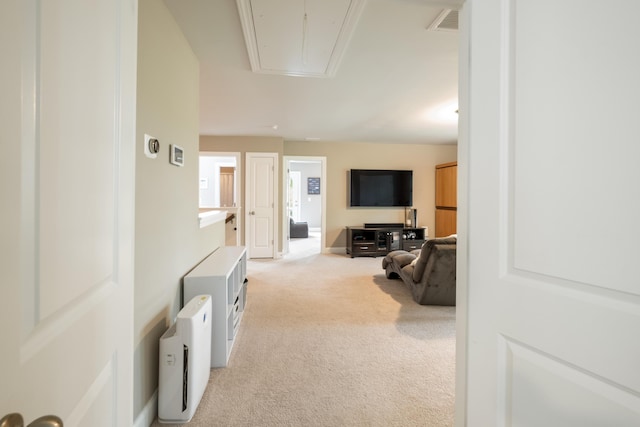 125 Beam St, Huger, SC 29450 - corridor featuring attic access and carpet floors