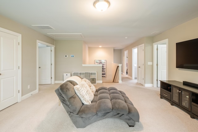 125 Beam St, Huger, SC 29450 - living area with attic access, carpet, and baseboards