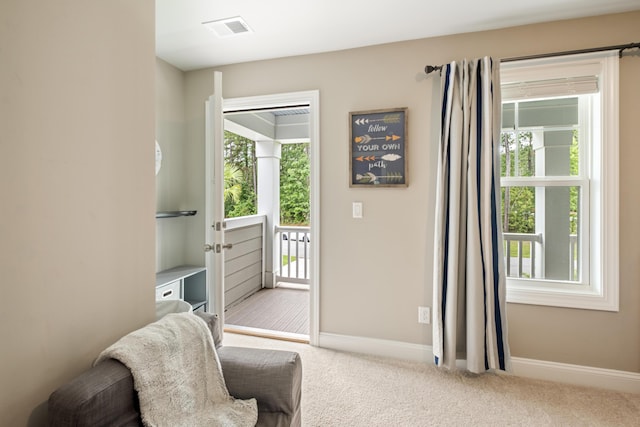 125 Beam St, Huger, SC 29450 - entryway featuring carpet, healthy amount of natural light, and baseboards