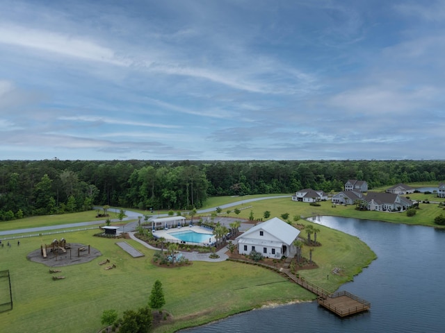 125 Beam St, Huger, SC 29450 - aerial view of a forest, a large body of water, and a pool
