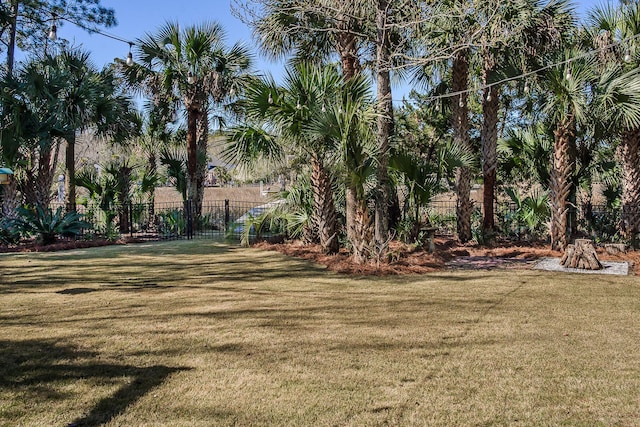 view of yard featuring fence