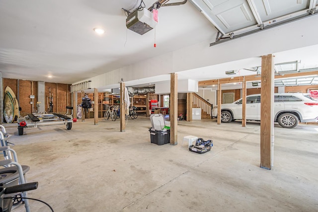 garage featuring a garage door opener