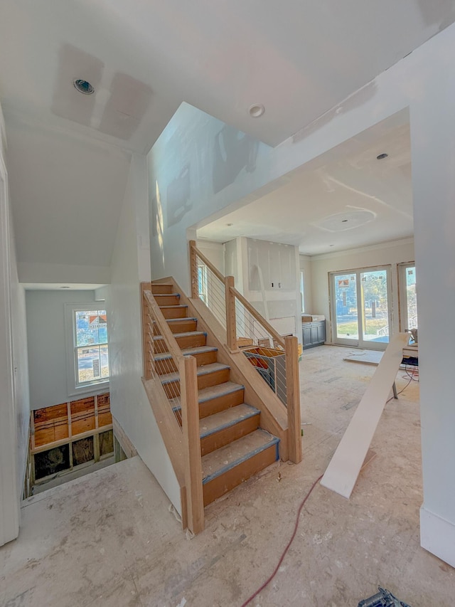 stairs with a wealth of natural light