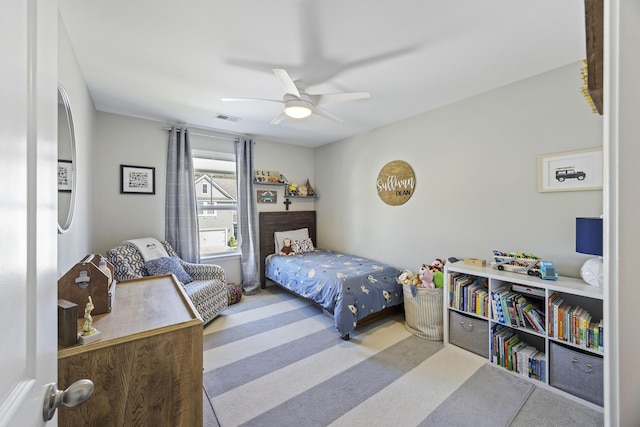 1166 Turkey Trot Dr, Johns Island, SC 29455 - carpeted bedroom featuring a ceiling fan and visible vents