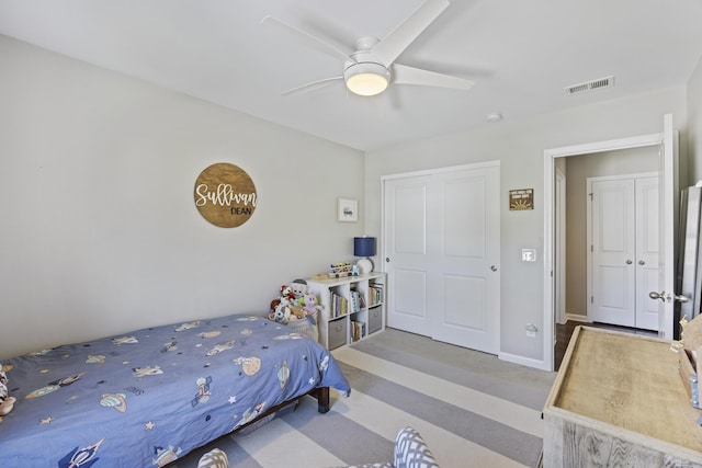 1166 Turkey Trot Dr, Johns Island, SC 29455 - bedroom featuring baseboards, a ceiling fan, and visible vents