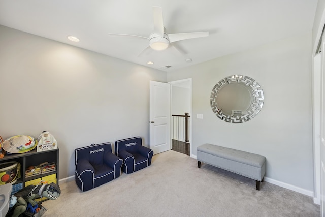 1166 Turkey Trot Dr, Johns Island, SC 29455 - living area with ceiling fan, baseboards, and carpet
