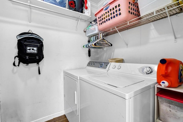 8072 Bing Hill Rd, Adams Run, SC 29426 - laundry area with baseboards, washing machine and dryer, and laundry area