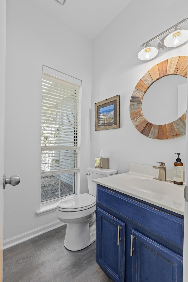 3202 Middleburry Ln, Charleston, SC 29414 - half bath with wood finished floors, toilet, and vanity