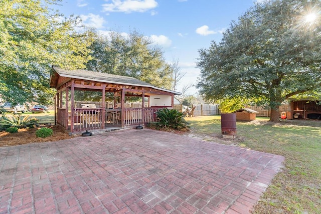 view of patio / terrace featuring a gazebo