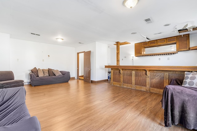 living room with hardwood / wood-style flooring