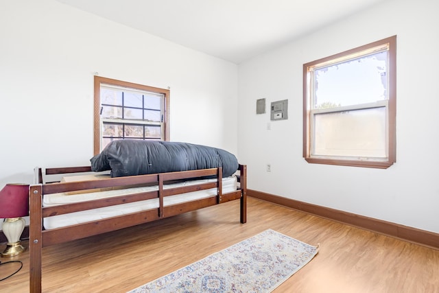 bedroom featuring light hardwood / wood-style floors