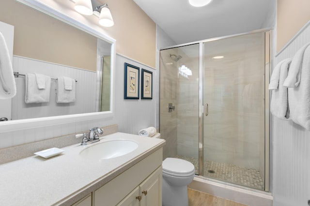 1376 Pelican Watch Villas, Seabrook Island, SC 29455 - full bath with a stall shower, vanity, toilet, and wood finished floors