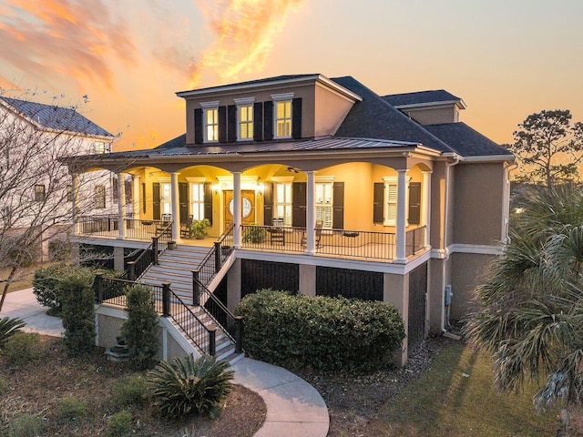 view of front of property with a porch