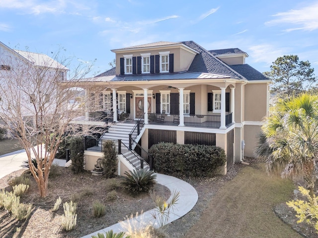 view of front of home with covered porch