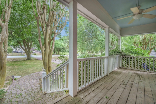 2177 Gulf Dr, Mount Pleasant, SC 29464 - deck featuring a ceiling fan and a porch