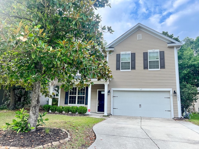 3632 Locklear Ln, Mount Pleasant, SC 29466 - view of front of home featuring an attached garage, concrete driveway, and a front yard