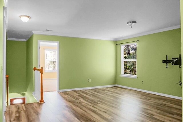 3632 Locklear Ln, Mount Pleasant, SC 29466 - empty room with ornamental molding, wood finished floors, and baseboards