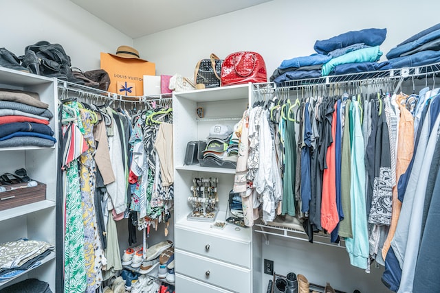 view of walk in closet