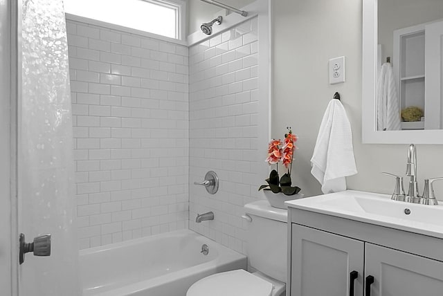 4810 Parkside Dr, North Charleston, SC 29405 - bathroom with shower / bath combo, toilet, and vanity