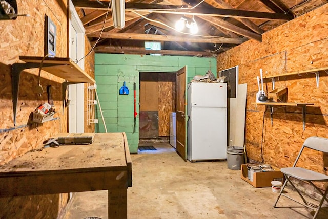 4810 Parkside Dr, North Charleston, SC 29405 - basement featuring freestanding refrigerator