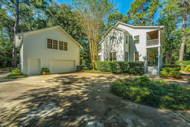 view of home's exterior with a garage