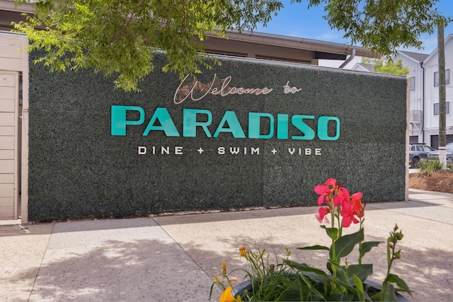 view of community sign