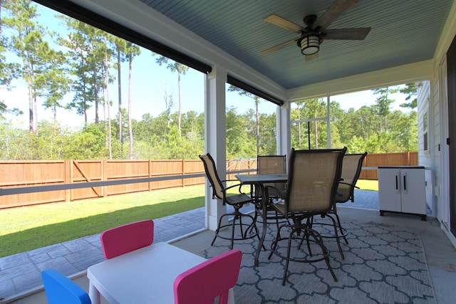103 Granton Edge Ln, Summerville, SC 29486 - sunroom with outdoor dining area and ceiling fan