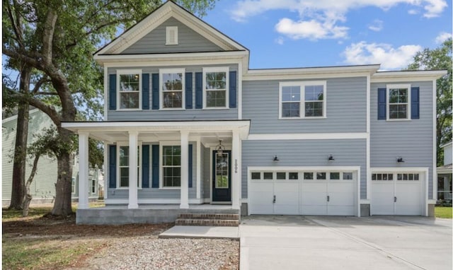 2006 Riverbend Dr, Charleston, SC 29412 - neoclassical home with a porch, a garage, and driveway