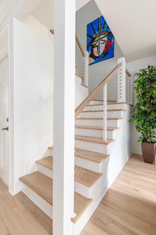 1532 Sea Palms Cres, Mount Pleasant, SC 29464 - stairs with wood finished floors and baseboards