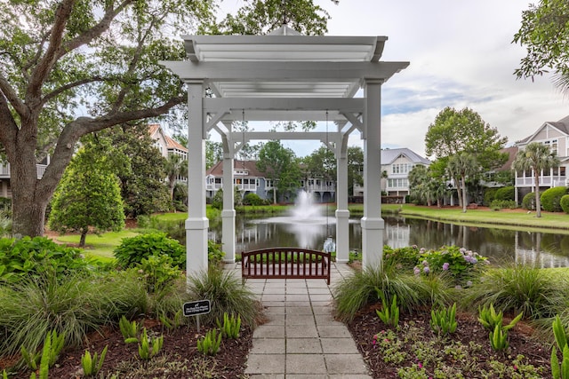 1532 Sea Palms Cres, Mount Pleasant, SC 29464 - view of property's community featuring a water view and a pergola